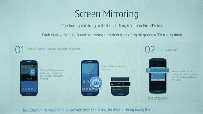 Kết nối điện thoại với tivi Samsung bằng Screen Mirroring